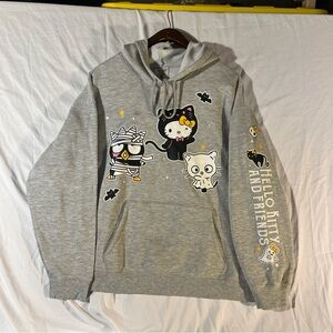 Gray Hello Kitty and Friends Halloween Hoodie XL